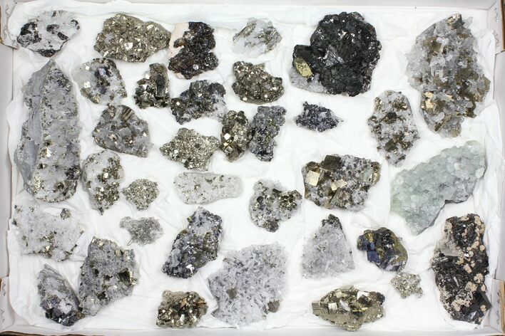Wholesale Flat - Pyrite, Galena, Quartz, Etc From Peru - Pieces #96983